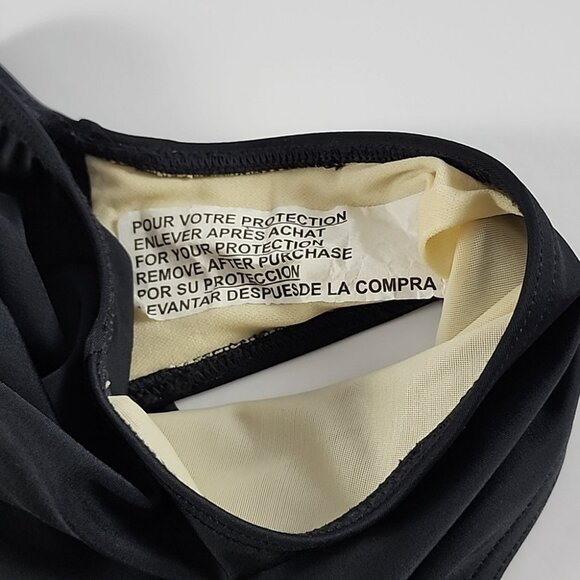 It Figures! Tummy Thinner One Piece Swimsuit Black Graphic Tee Empire Waist Sz 8 - Picture 8 of 13